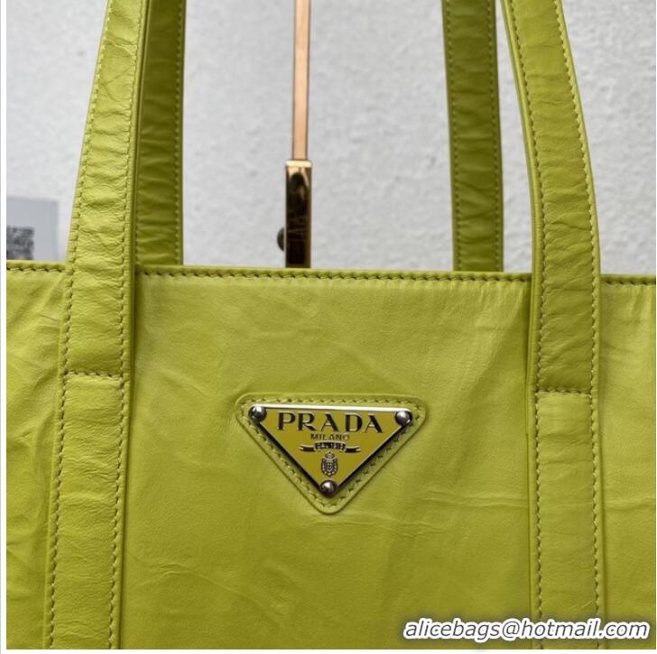 Good Quality Prada Small antique nappa leather tote 1BG459 yellow