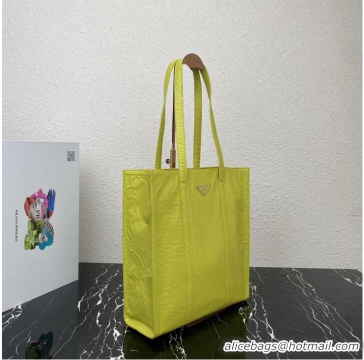 Good Quality Prada Small antique nappa leather tote 1BG459 yellow