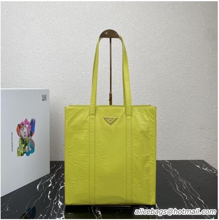 Good Quality Prada Small antique nappa leather tote 1BG459 yellow