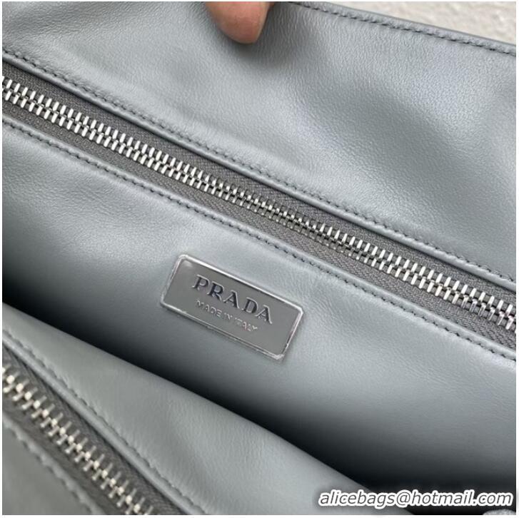 Promotional Prada Small antique nappa leather tote 1BG459 Slate Gray