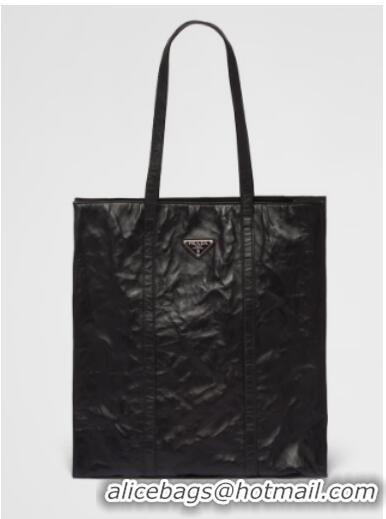 New Design Prada Medium antiqued nappa leather tote bag 1BG587 black