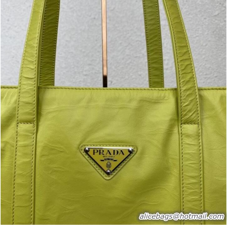 New Style Prada Medium antiqued nappa leather tote bag 1BG587 yellow