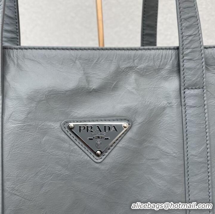 Trendy Design Prada Medium antiqued nappa leather tote bag 1BG587 Slate Gray