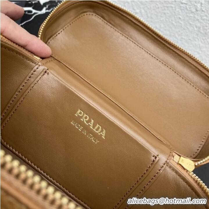 Pretty Style Prada Leather mini-bag 1BH202 Caramel