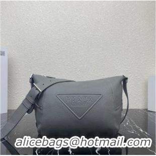 Most Popular Prada Leather bag with shoulder strap 2VH165 gray