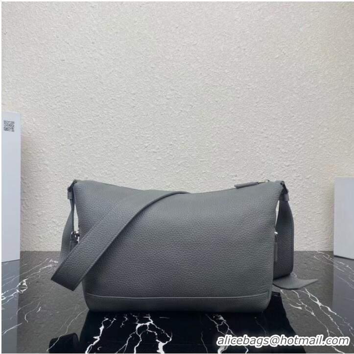 Most Popular Prada Leather bag with shoulder strap 2VH165 gray