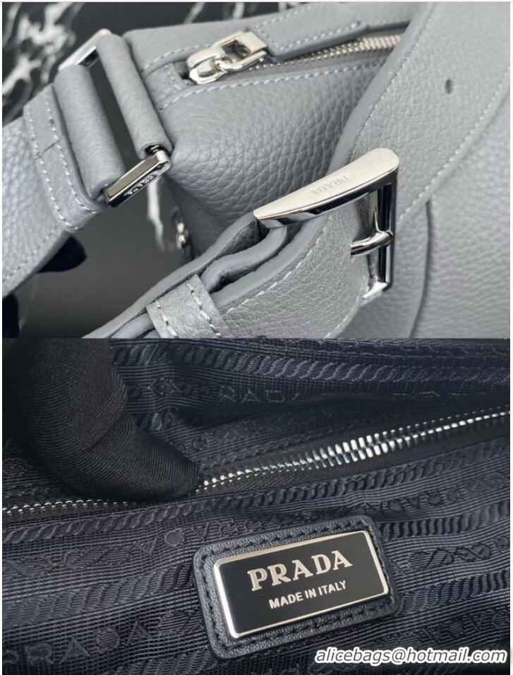 Most Popular Prada Leather bag with shoulder strap 2VH165 gray