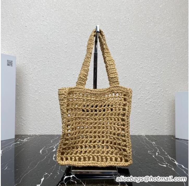 Good Quality Prada small Crochet tote bag 1BG444 Caramel