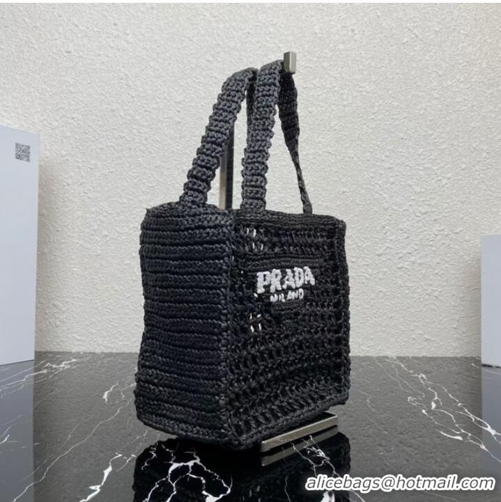 Good Product Prada small Crochet tote bag 1BG444 black