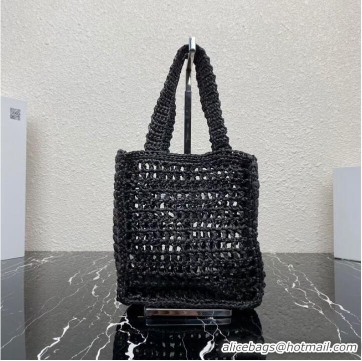 Good Product Prada small Crochet tote bag 1BG444 black