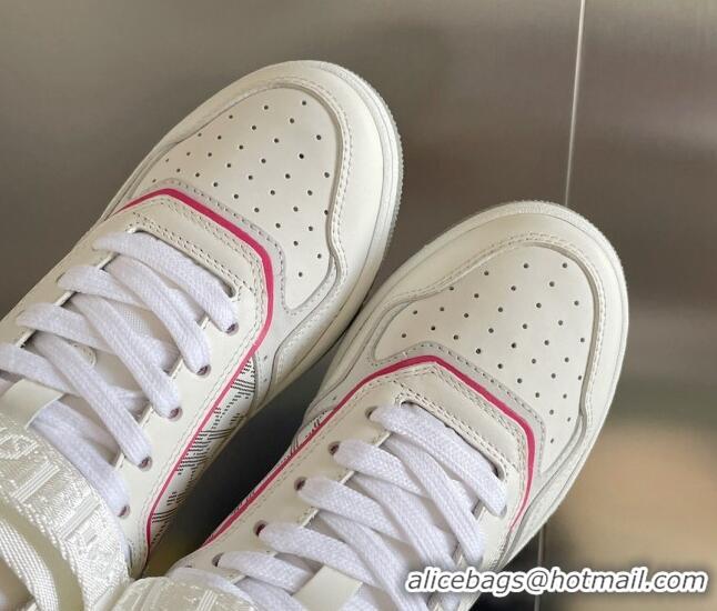 Luxurious Dior B27 High-Top Sneakers with Buckle in Calfskin White/Pink 1226112