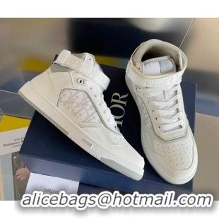 Low Price Dior B27 High-Top Sneakers with Buckle in Calfskin White/Grey 1226114