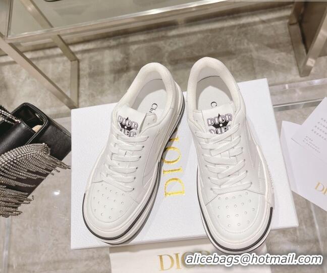 Classic Hot Dior Fall Low-top Sneakers in Calf Leather White 1226118