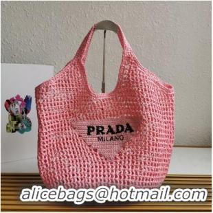 Famous Brand Prada Crochet tote bag 1BG424 pink