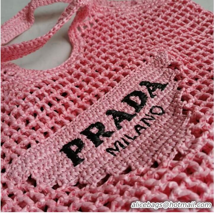 Famous Brand Prada Crochet tote bag 1BG424 pink