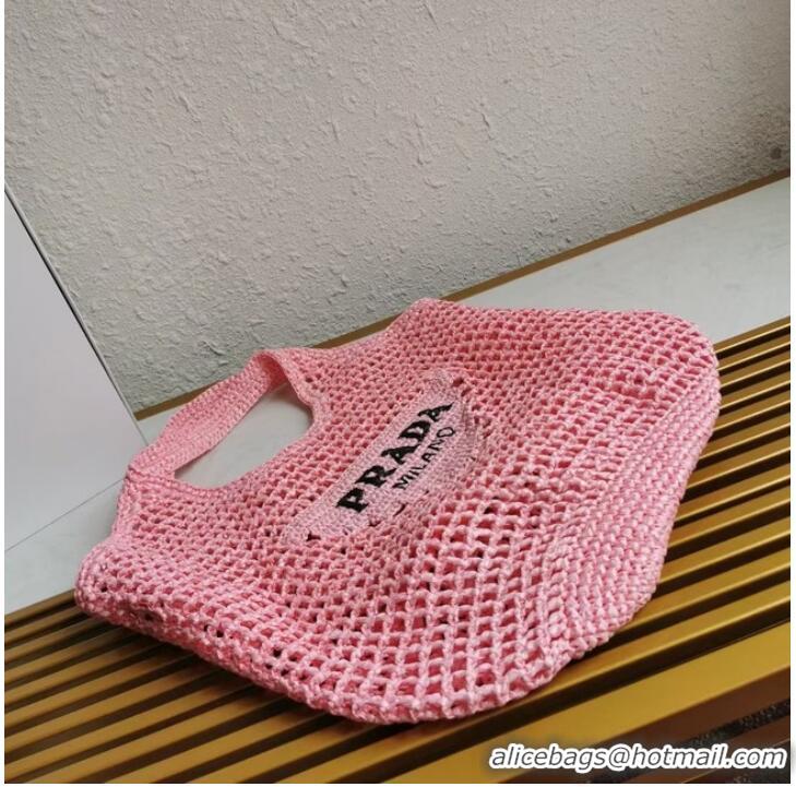 Famous Brand Prada Crochet tote bag 1BG424 pink