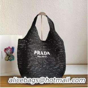 Good Quality Prada Crochet tote bag 1BG424 black