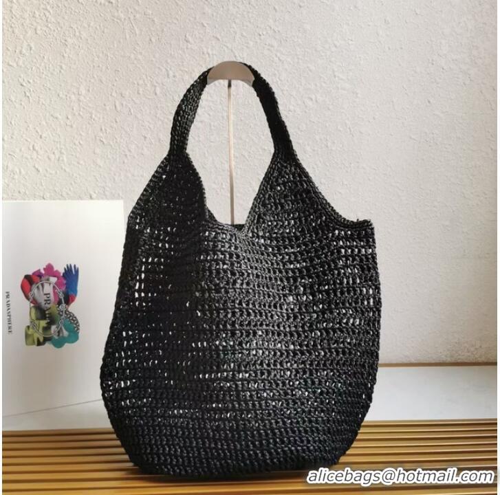 Good Quality Prada Crochet tote bag 1BG424 black