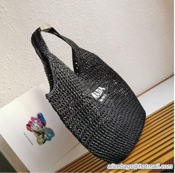 Good Quality Prada Crochet tote bag 1BG424 black