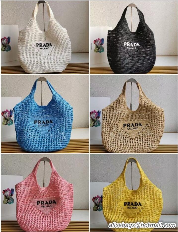 Good Quality Prada Crochet tote bag 1BG424 black