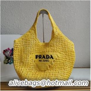 Lowest Cost Prada Crochet tote bag 1BG424 yellow