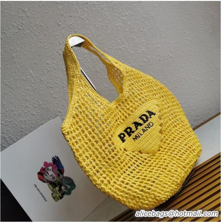 Lowest Cost Prada Crochet tote bag 1BG424 yellow