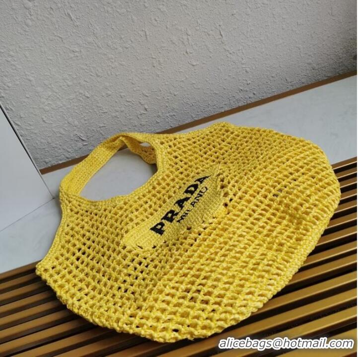 Lowest Cost Prada Crochet tote bag 1BG424 yellow