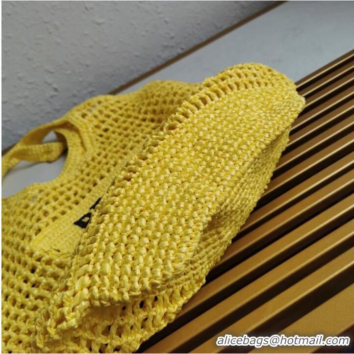 Lowest Cost Prada Crochet tote bag 1BG424 yellow