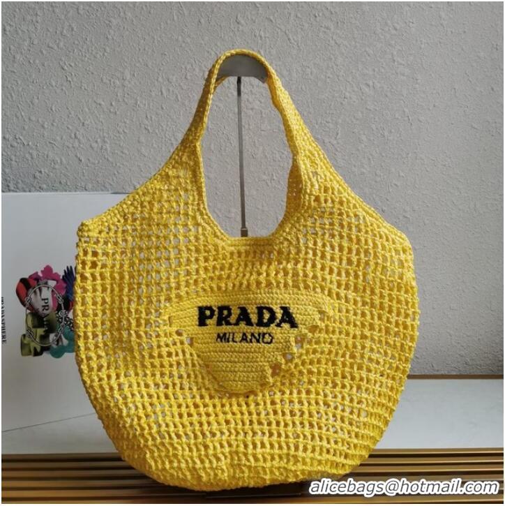 Lowest Cost Prada Crochet tote bag 1BG424 yellow