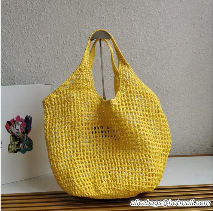 Lowest Cost Prada Crochet tote bag 1BG424 yellow