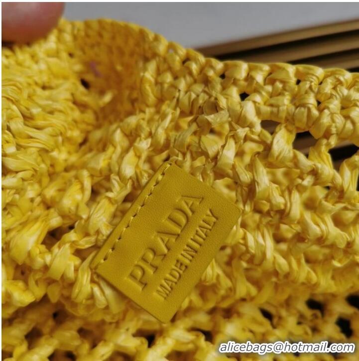 Lowest Cost Prada Crochet tote bag 1BG424 yellow