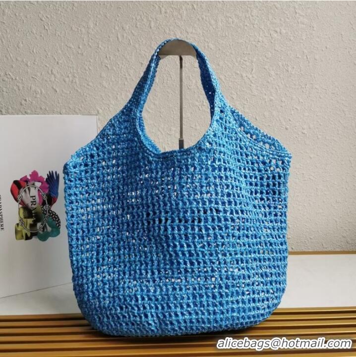 Famous Brand Prada Crochet tote bag 1BG424 light blue