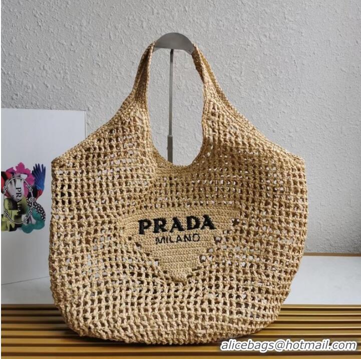 Reasonable Price Prada Crochet tote bag 1BG424 Apricot