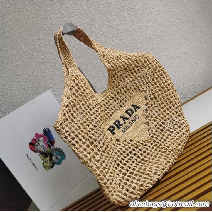 Reasonable Price Prada Crochet tote bag 1BG424 Apricot