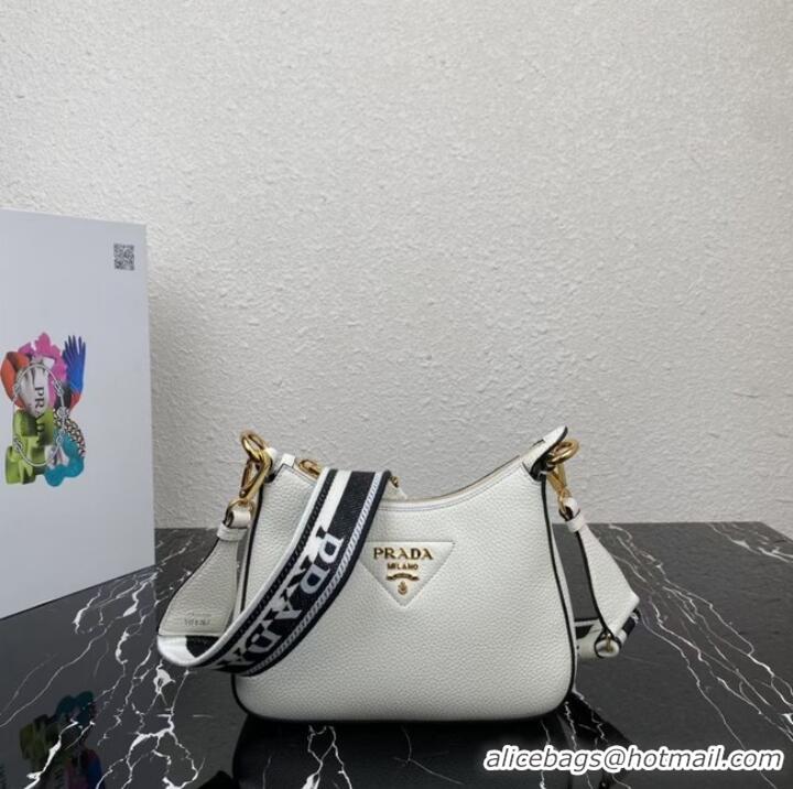 Buy Inexpensive Prada Leather shoulder bag 1BH193 white