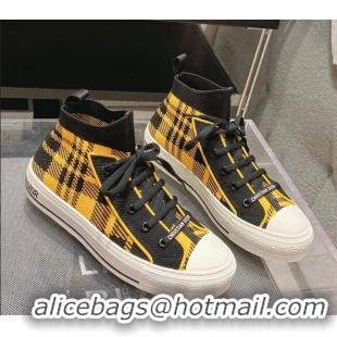 Good Product Dior Walk'n'Dior High-top Sneakers in Check Technical Mesh Yellow/Black 12261122