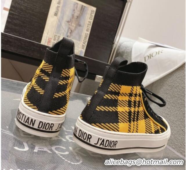 Good Product Dior Walk'n'Dior High-top Sneakers in Check Technical Mesh Yellow/Black 12261122