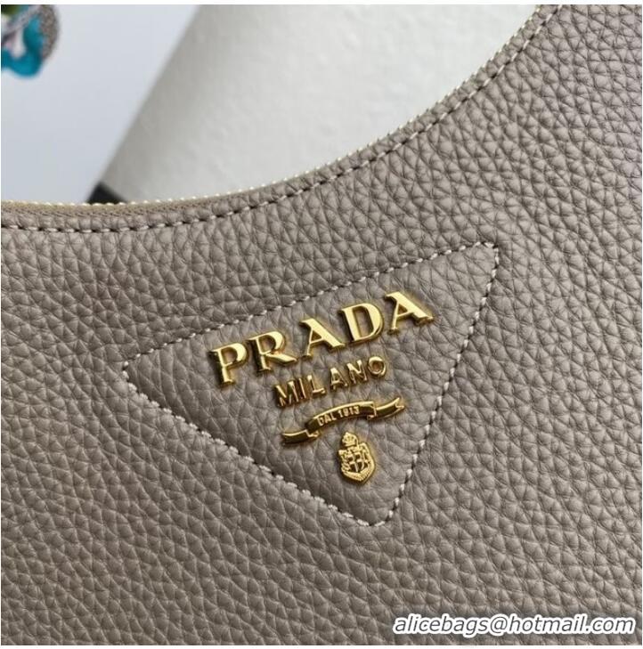 New Style Prada Leather shoulder bag 1BH193 gray