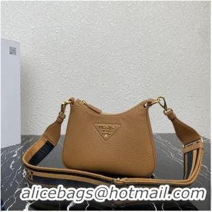 Low Cost Prada Leather shoulder bag 1BH193 Caramel