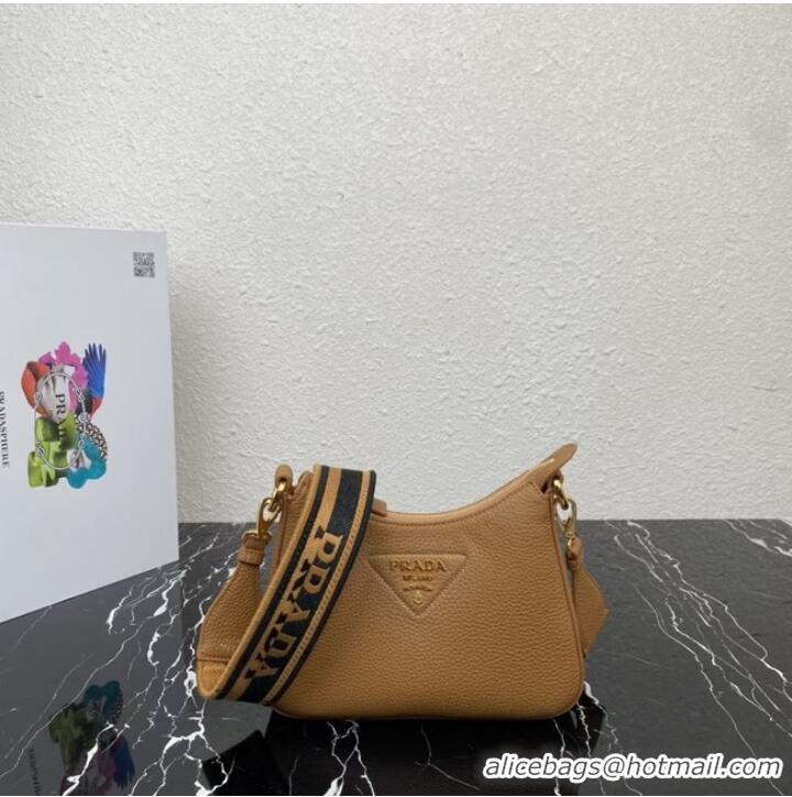 Low Cost Prada Leather shoulder bag 1BH193 Caramel