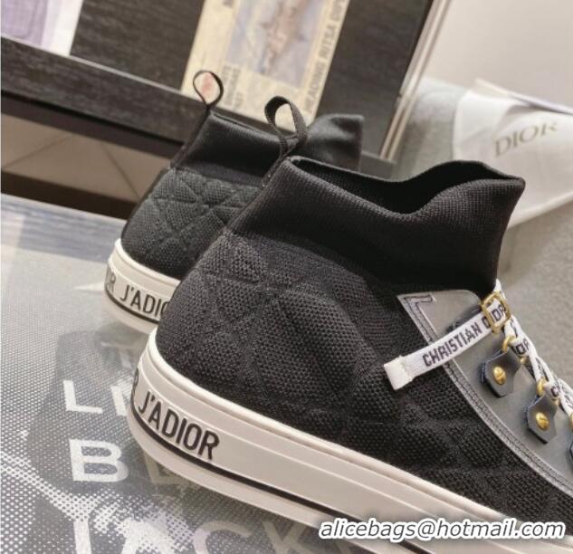 Good Quality Dior Walk'n'Dior High-top Sneakers in Black Macrocannage Technical Mesh 2261124