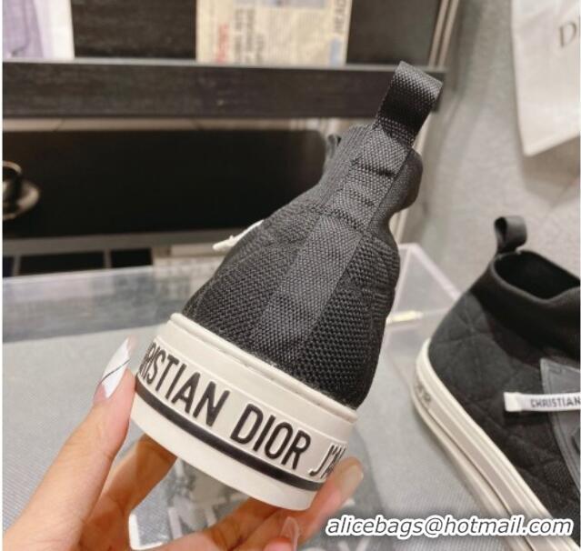 Good Quality Dior Walk'n'Dior High-top Sneakers in Black Macrocannage Technical Mesh 2261124