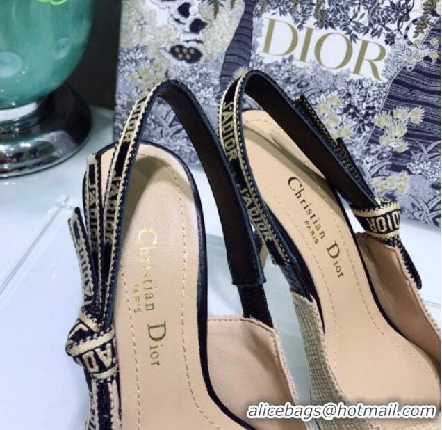 Feminine Dior J'Adior Slingback Pumps 9.5cm in Beige Linen 122892