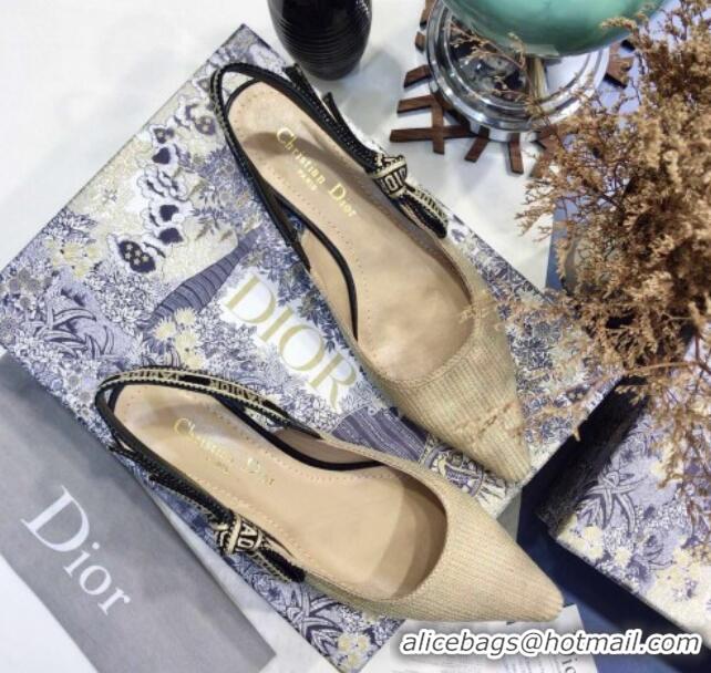 Grade Quality Dior J'Adior Slingback Ballerina Flat in Beige Linen 122894