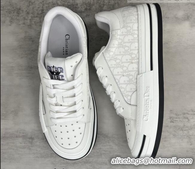 Top Design Dior Fall Low-top Sneakers in White Oblique Leather 122925