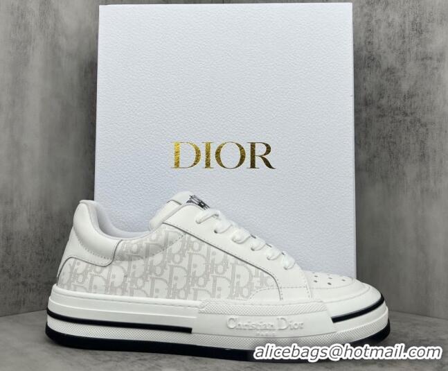 Top Design Dior Fall Low-top Sneakers in White Oblique Leather 122925