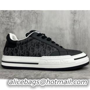 Low Cost Dior Fall Low-top Sneakers in Leather and Oblique Canvas Black 122930