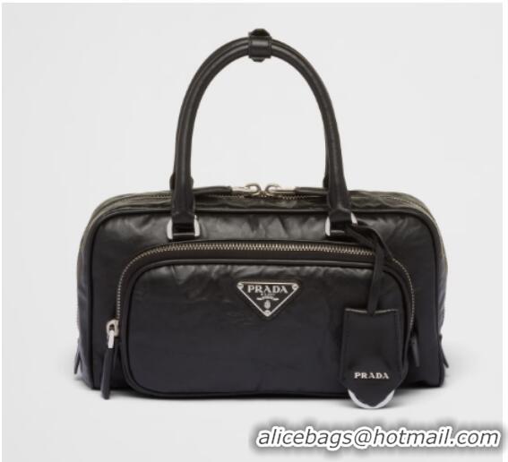 Good Product Prada Antique nappa leather multi-pocket top-handle bag 1BB099 black