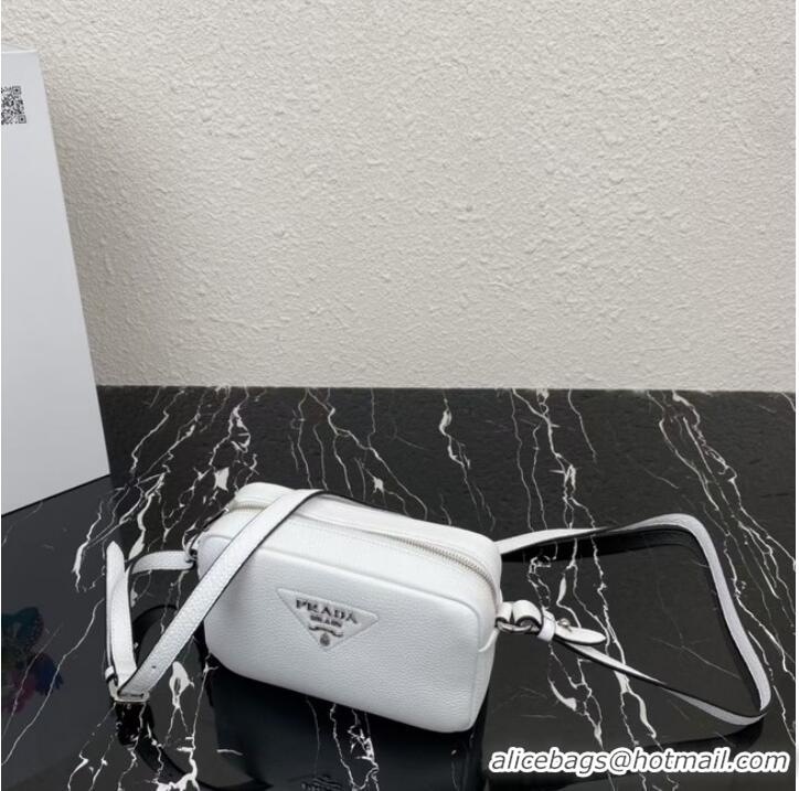 Top Quality Prada Leather shoulder bag 1BH192 white