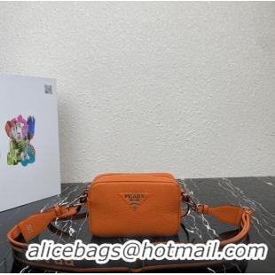 Most Popular Prada Leather shoulder bag 1BH192 orange